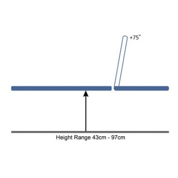 Model ST4552W (Extra Wide) Bobath Therapy Plinth or Couch - Hydraulic 