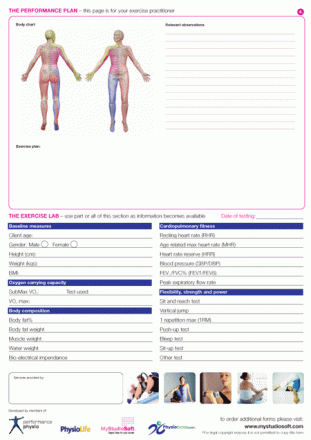 pre Exercise Pro Physiotherapy Assessment Form